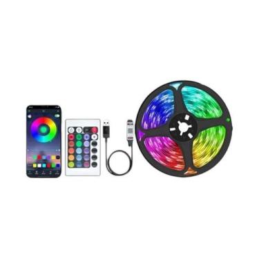 Imagem de Fitas LED RGB Com Mudança De Cor Controle Por APP Com Controle Remoto 