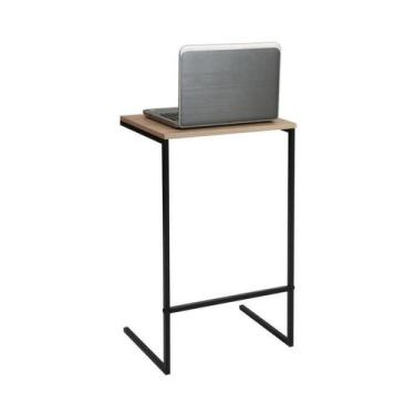 Imagem de Mesa Lateral Apoio para Notebook 45cm Multimóveis CR45329, Preto/Madei