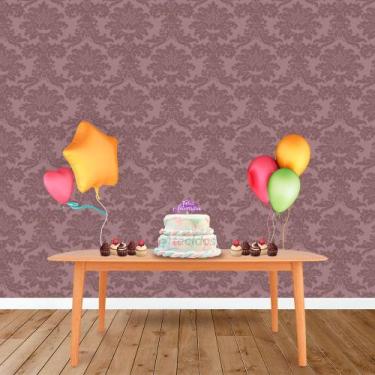 Imagem de Painel Retangular em Jacquard Rose e Marrom Medalhão - Jacquard Tradic