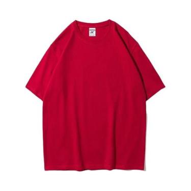 Imagem de Camiseta Masculina Oversized De Algodão 9.9oz, Alta Qualidade, Manga C