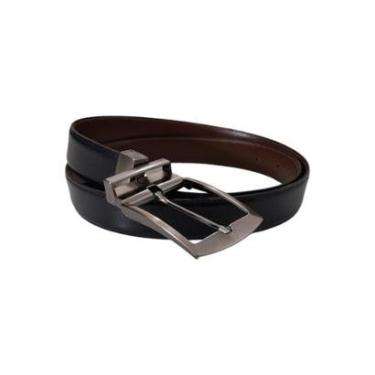 Imagem de Cinto Dupla Face Couro Social Masculino Com Fivela Giratória Pratico Resistente Confort...