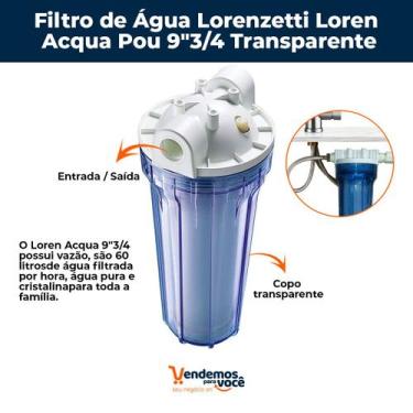 Imagem de Filtro de Água Lorenzetti Loren Acqua Pou 9"3/4 Transparente