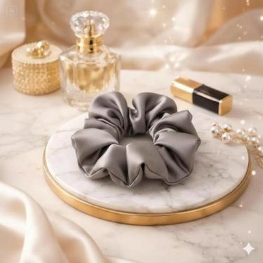 Imagem de Kit 30 Xuxinhas de Cetim com Costura Embutida Scrunchies Frufru Rabicó