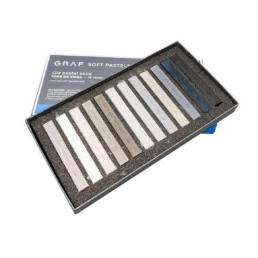 Imagem de Giz Pastel Seco Cis Graf Soft Pastels com 12 Tons de Cinza