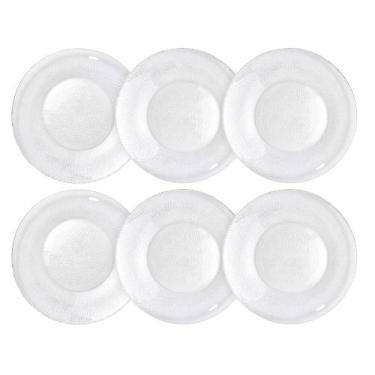 Imagem de Conjunto de Pratos de Sobremesa Forjado de Vidro 18cm - Durax , 6 peça