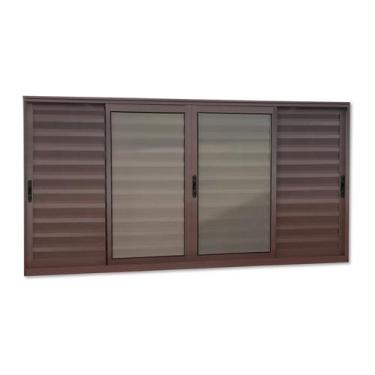 Imagem de Veneziana Elite 6 Folhas Moveis 120 x 200 Vidro Liso Corten Brimak