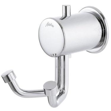 Imagem de Kit 2 Cabides Duplo 407 C 40 Meber Metais Cinza/Cromado