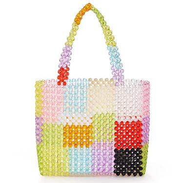 Imagem de Grandxii Bolsas femininas com contas feitas à mão com pérolas, Colorido., 7.9*7.5*2.2 inch