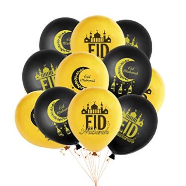 Imagem de Balões de látex Eid Mubarak – 20 balões – com estampa festiva – Celebre com amigos e família