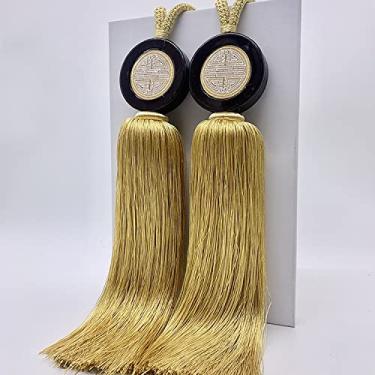 Imagem de Suportes de cortina estilo chinês alça de bola pendurada de cortina clássica decorativa borla fivela de armazenamento alça de armazenamento quarto quarto sala de estar, T3,4 pcs