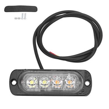 Imagem de Fydun Lâmpada Flash 12V 4LED Luz Estroboscópica Amarelo Branco Sinal de Aviso Luz Estroboscópica de Emergência IPX-4 Impermeável para Carro Motocicleta Caminhão