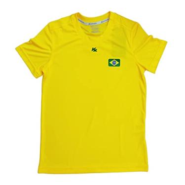 Imagem de Camiseta Feminina Torcedor Brasil Kanxa Plus Size Tecido Poliester Amarelo 7598