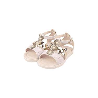 Imagem de Sandália Infantil Menina Salomé Pérolas e Strass Branca