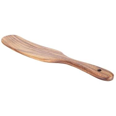 Imagem de Espátula de madeira, espátula de colher de madeira, espátula de espátula prática para casa para cozinhar na cozinha (pá de teca 295,5)