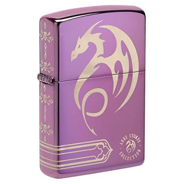 Imagem de Zippo Anne Stokes Laser 360 alto polimento roxo isqueiro de bolso