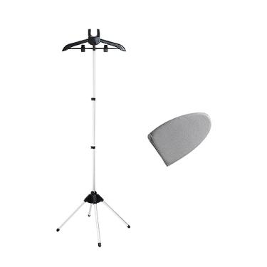 Imagem de Fenteer Cabide para Passar a Vapor Suporte para Ferro a Vapor Vaporizador Retrátil 84-160cm Altura Ajustável Suporte Telescópico para Máquina de Engomar, PRETO