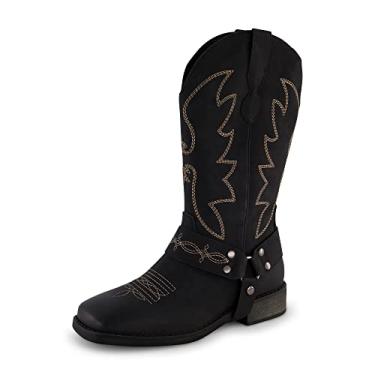 Imagem de CUSHIONAIRE Bota feminina Mustang Western com espuma viscoelástica, larguras disponíveis, Preto, 8.5