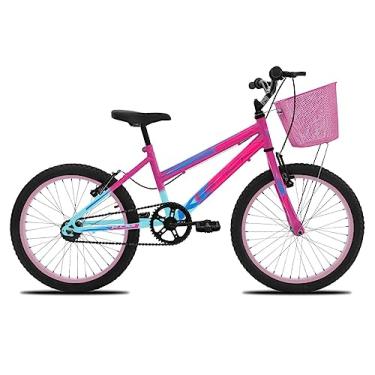 Imagem de Bicicleta Infantil Feminina Aro 20 KOG com Cestinha,Azul Degrade Rosa