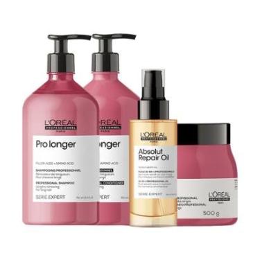 Imagem de Kit L'Oréal Professionnel Serie Expert Pro Longer - Shampoo e Condicionador e Máscara e Óleo-Unissex