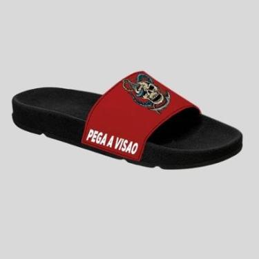 Imagem de Chinelo Slide Adulto e Infantil Kids Confortável Leve Estampado Caveira-Masculino