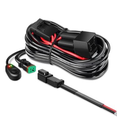 Imagem de Nilight Kit de fiação de conector DT 10018W 14AWG 12 V Interruptor liga/desliga Fusível de lâmina de relé de energia para luz de trabalho off-road LED - Um chumbo, 2 anos de garantia