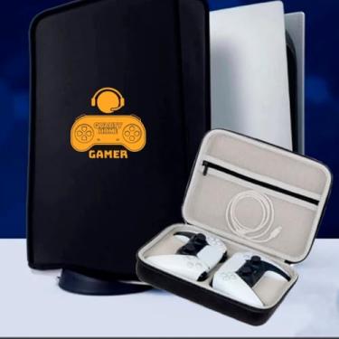 Imagem de Capa Para Ps5 Vertical + Maleta Case Para 02 Controles Anti-Poeira