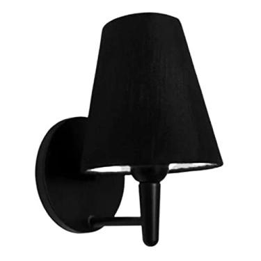 Imagem de Lustre Arandela Cone Cúpula Tecido 14/14x07 cm, Vivare Iluminação, Arandela Parede2004 PRPR, Preto, Pequeno