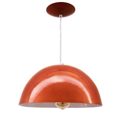 Imagem de Pendente Ônix Meia Esfera Cobre Lustre Alumínio 30Cm Luminária Lustre