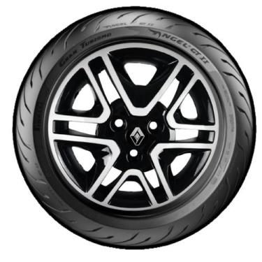 Imagem de Jogo 4 calota kwid intense 2018 2019 2020 aro 14 preto prata - GRID CA