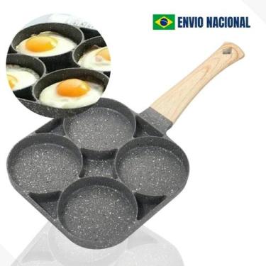 Imagem de Frigideira De Quatro Ovo Panela De Hambúrguer Para Café Da Manhã Frigi