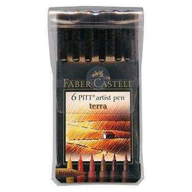 Imagem de A&G Estojo de Canetas Artísticas Pitt Pincel 6 Canetas, Faber-Castell, Cores Terra, Faber-Castell, 167106N, Cores Terra