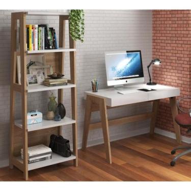 Imagem de Conjunto Escrivaninha Com Estante 26108 Linha Trend Hanover Off White 