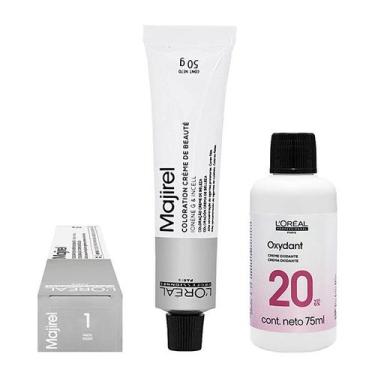 Imagem de Loreal Kit Coloração Majirel 1 Preto 50g + 1 Água Oxigenada 20v 75ml -