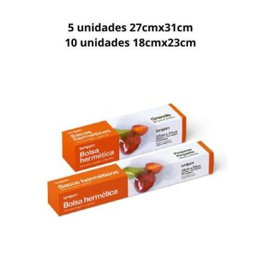 Imagem de Kit   Herméticos sacos  com 10 unidades 18cmx23 e 5 unidades 27cmx23cm