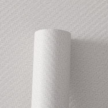 Imagem de Haimin Papel de parede de tecido texturizado para contato (61 cm x 998 cm) Papel de parede de linho sintético autoadesivo vinil impermeável (cinza claro)