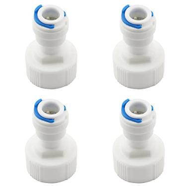 Imagem de ZYAMY Adaptador de rosca NPT reto de 3/10.2 cm FNPT para tubo de 3/20.3 cm OD Push Fit Quick Connect Plastic RO Fittings Acessórios de purificador de água