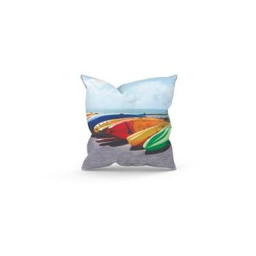 Imagem de Almofada Decorativa Cheia c/ Zíper 40x40 Canoas Coloridas - Deluzz