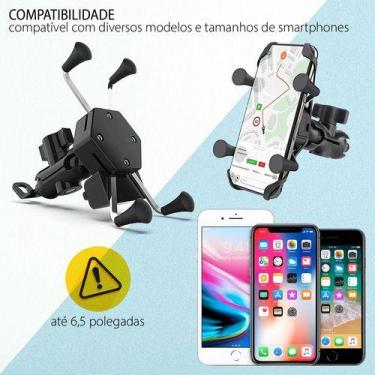 Imagem de Suporte Garra para Motoqueiros com Carregador USB - Ideal para Uber, i