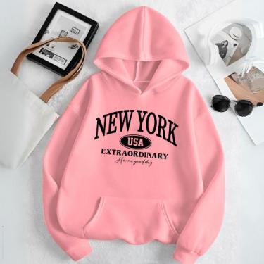 Imagem de Moletom Unissex Blusa de Frio Estamp New York Usa Extraordinary Confor