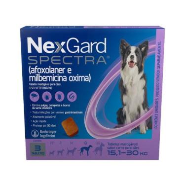 Imagem de NexGard Spectra Antipulgas e Carrapatos para Cães de 15,1 a 30kg 3 Tab
