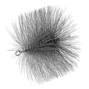 Imagem de PATIKIL Escova de limpeza de chaminé de arame de 18 cm, escova de limpeza de chaminé redonda de aço com encaixe NPT de 1/4 para limpeza de tubos de secador de barraca de fogão a lareira, prata