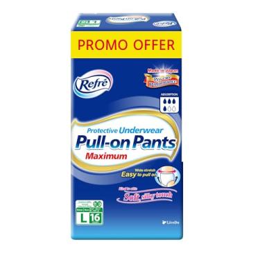 Imagem de Calça premium sem fecho – Roupa íntima protetora unissex – Cuecas respiráveis descartáveis para incontinência – Fraldas adultas ultra absorventes e com controle de odor com cintura elástica – Grande