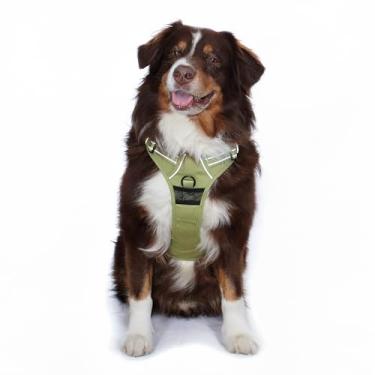 Imagem de Doggie Design Venture Paw Peitoral para cães - Peitoral simples ajustável para filhotes - Coleira antipuxão para cães para caminhadas e aventuras ao ar livre - Aspen, GG