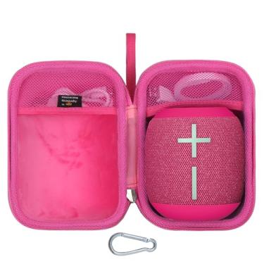 Imagem de Aproca Estojo rígido de armazenamento portátil rosa, para Ultimate Ears WONDERBOOM 4 / WONDERBOOM 3 Alto-falante Bluetooth portátil à prova d'água e acessórios