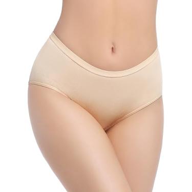 Imagem de REELINDRY Roupa íntima feminina lavável para incontinência, 59 g, absorvente à prova de vazamento, cintura média para vazamento urinário pós-parto, 1 pacote (bege, GG)