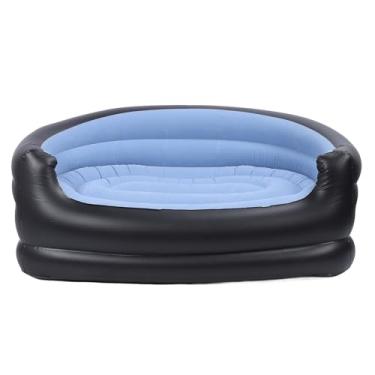 Imagem de Sofá inflável, cadeira inflável de PVC e veludo macio para uso externo (azul)