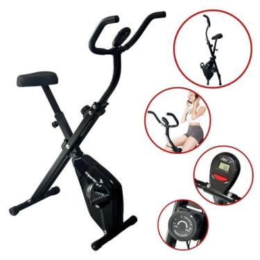 Imagem de Bicicleta Ergométrica Vertical Dobrável Flywhell 2Kg Magnética Portáti
