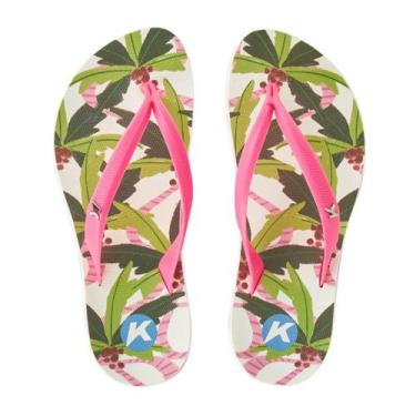 Imagem de Chinelo Kenner Ibiza Hula Feminino - Branco e Rosa, 35