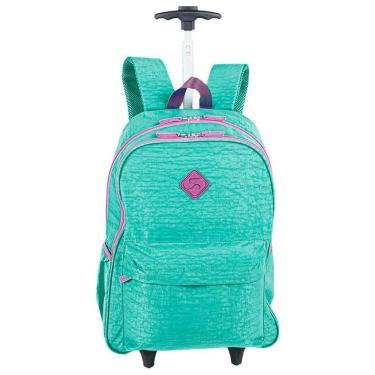 Imagem de Mochila Sestini Com Rodinhas Rollingg Crinkle Azul Turquesa