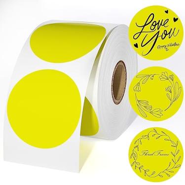 Imagem de CLASSY Etiqueta adesiva térmica circular de 5 cm - Etiquetas térmicas diretas redondas autoadesivas multiuso para etiquetas de nome, inventário, código de cores, design de logotipo (750 etiquetas/rolo